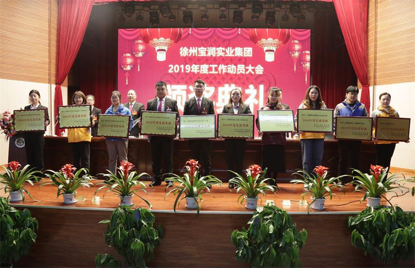 彩神官方端网页版2019年度工作动员大会---集团公司领导为先进单位和先进个人代表颁奖