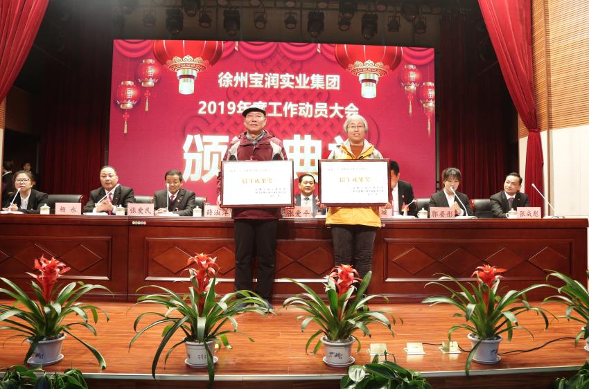 彩神官方端网页版2019年度工作动员大会---集团公司领导为先进单位和先进个人代表颁奖